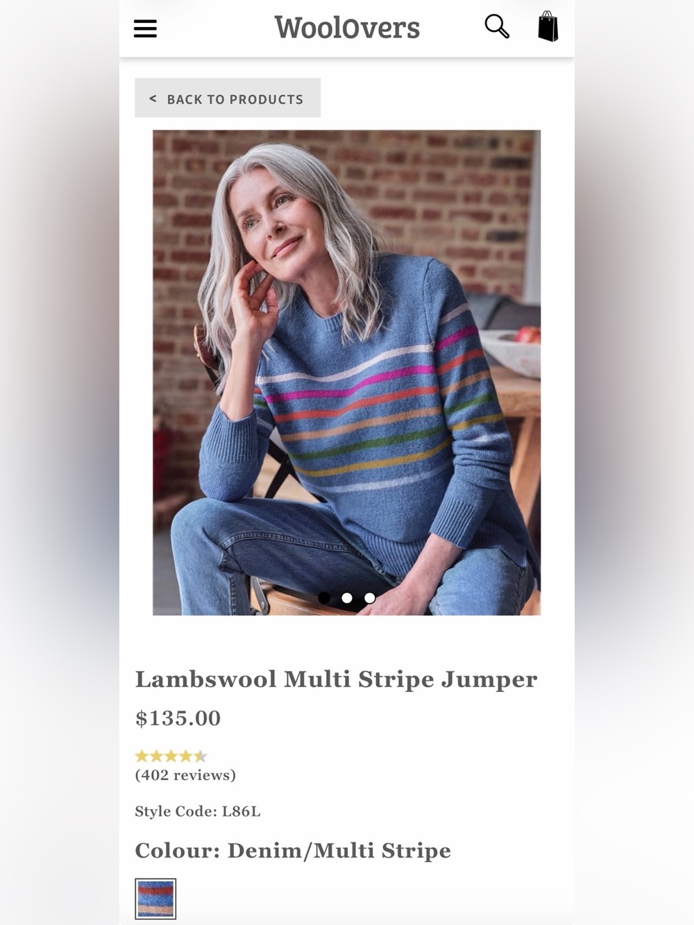 WoolOvers Multi-Stripe Lambswool Crewneck Sweater